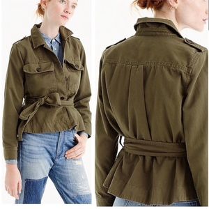 J. Crew Cropped Fatigue Green Military Jacket